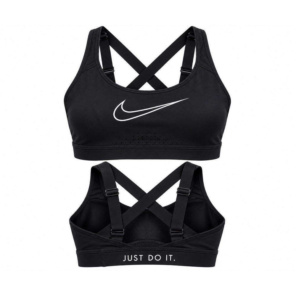 Nike Team Impact Strappy Sports Bra Womens Small Black White CW7273-010 NWT